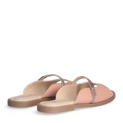 Sandali Flat LIU JO Amira 933 stampa Saffiano color Pesca con Cinturino Rose Gold
