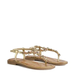 Sandali Gioiello 1A Classe Alviero Martini in Tessuto Laminato Oro 1070