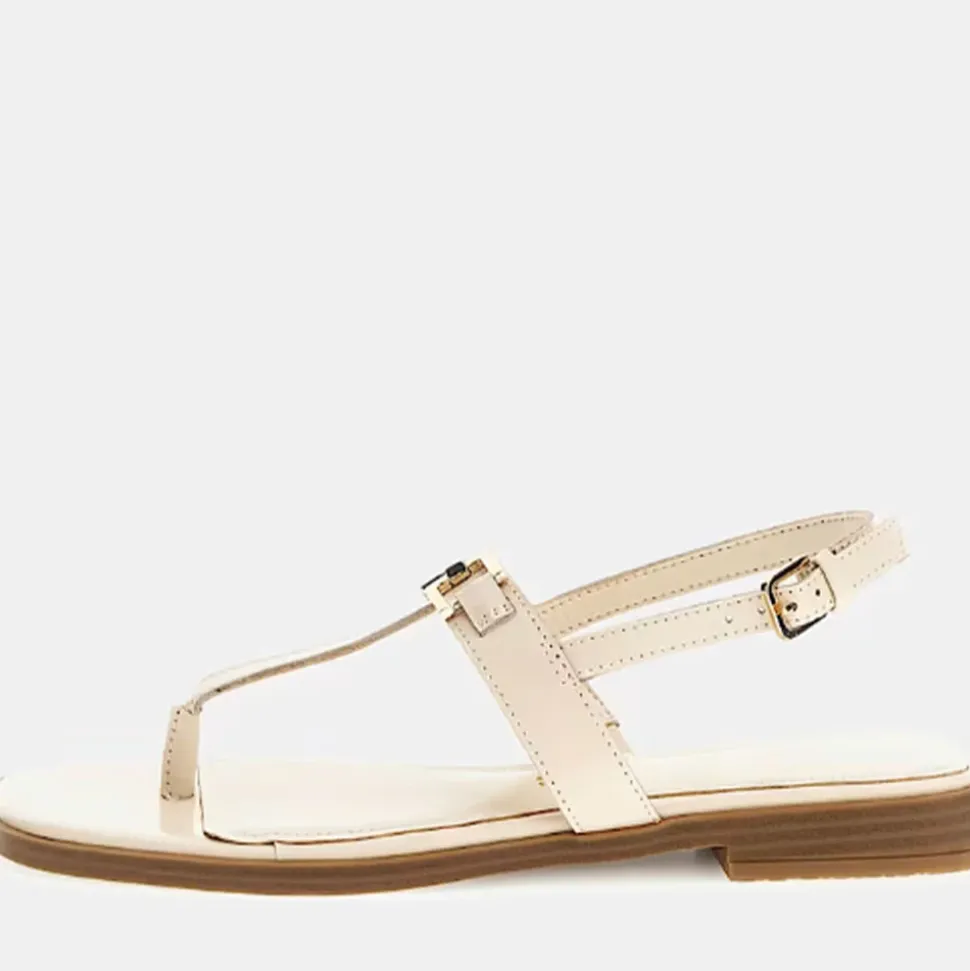 Sandali Infradito Donna GUESS Linea Reality in Pelle Colore Cream