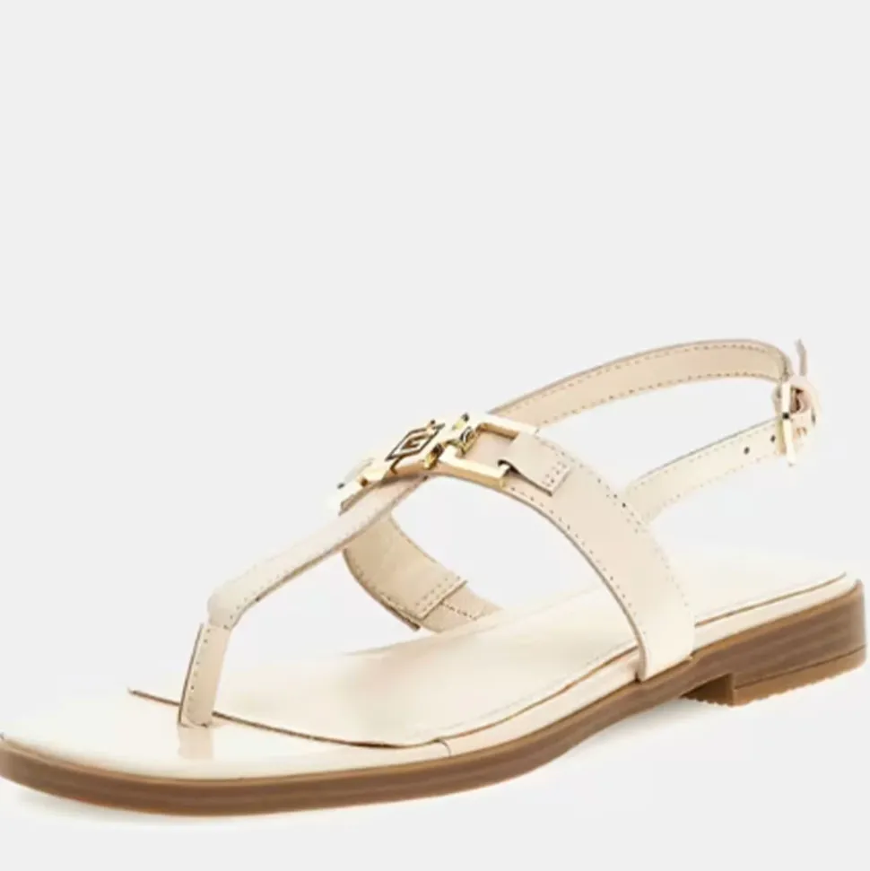 Sandali Infradito Donna GUESS Linea Reality in Pelle Colore Cream