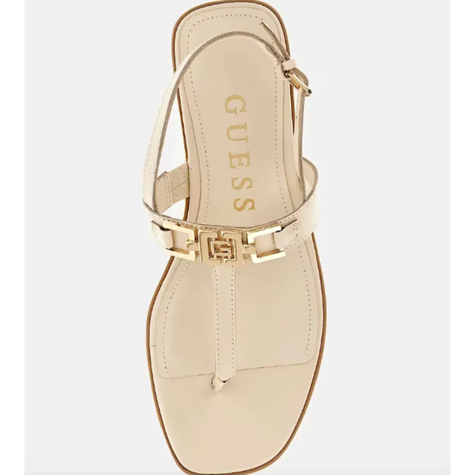 Sandali Infradito Donna GUESS Linea Reality in Pelle Colore Cream