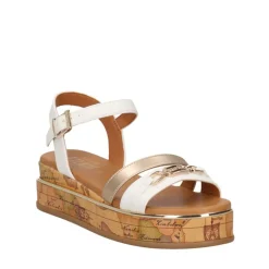 Sandali Platform 1A Classe Alviero Martini Bianco e Platino 2180