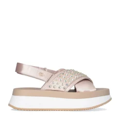 Sandali Platform con Borchie Gioiello LIU JO Dreamy Sandal 02 in Raso color Cipria