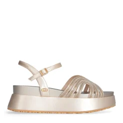 Sandali Platform LIU JO Frida 35 Metallic Matte Gold con Catene