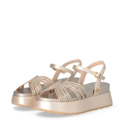 Sandali Platform LIU JO Frida 35 Metallic Matte Gold con Catene
