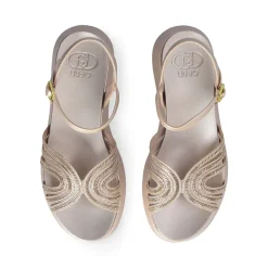 Sandali Platform LIU JO Frida 35 Metallic Matte Gold con Catene