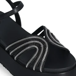 Sandali Platform LIU JO Frida 35 Metallic Black con Catene
