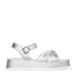 Sandali Platform LIU JO You 751 stampa Pitone Silver con Pietre Gioiello