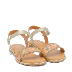 Scarpe 1A Classe Alviero Martini Sandali Flat Platino e Geo Classic 1837