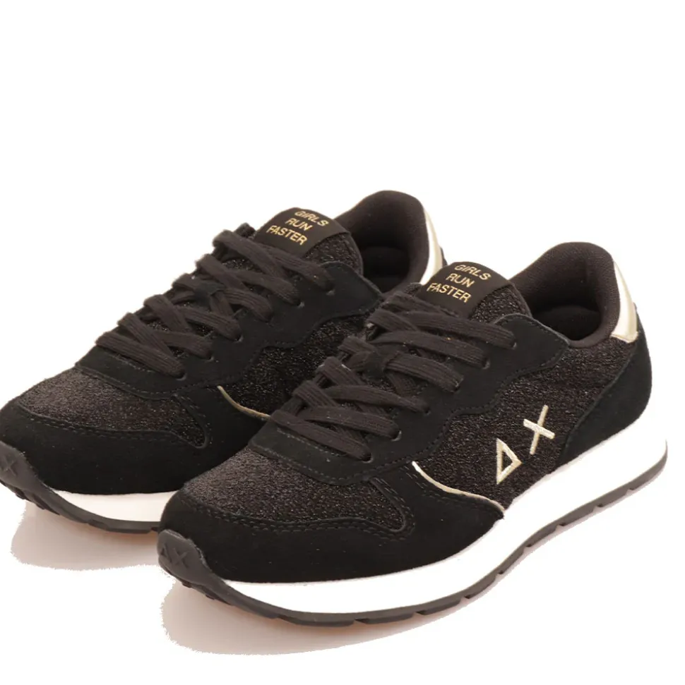 Scarpe Bambina Sun68 Sneakers Girl's Ally Glitter Textile Teen Colore Nero - Z44404T