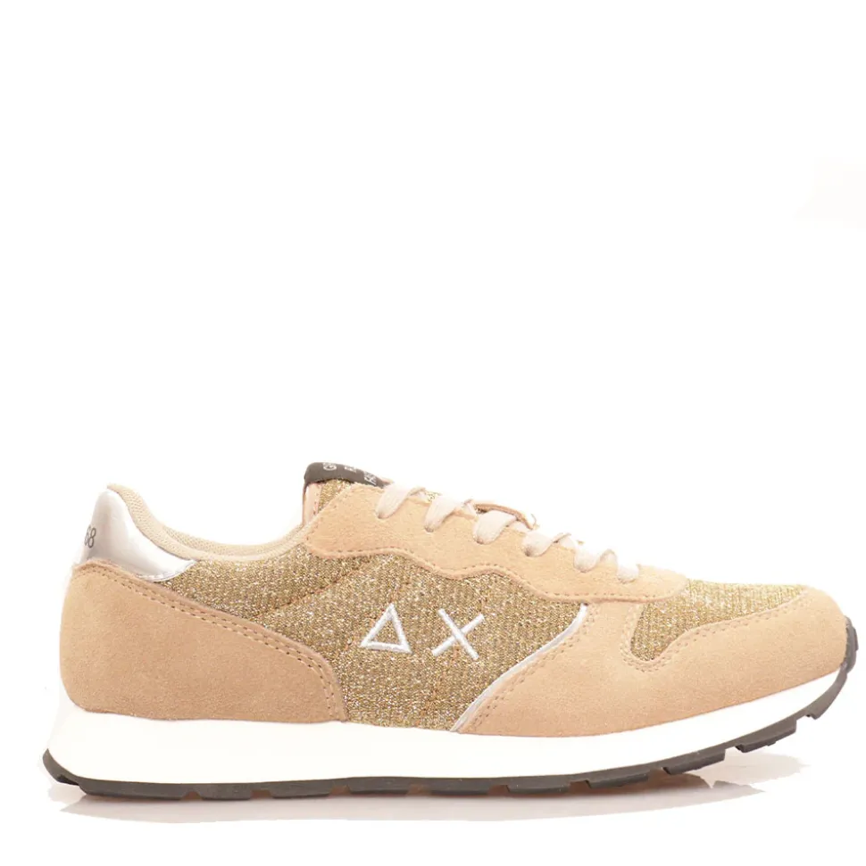 Scarpe Bambina Sun68 Sneakers Girl's Ally Glitter Textile Teen Colore Oro - Z44404T