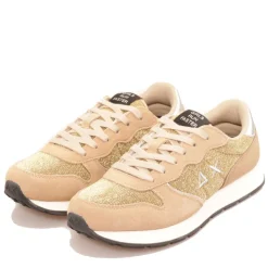 Scarpe Bambina Sun68 Sneakers Girl's Ally Glitter Textile Teen Colore Oro - Z44404T