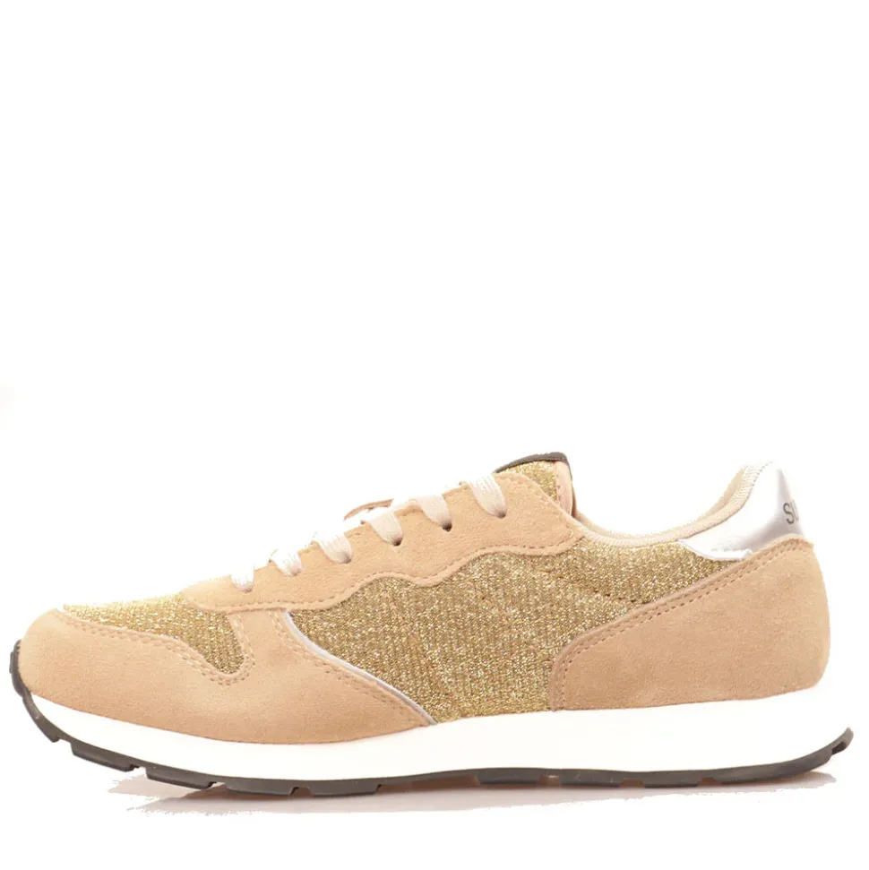 Scarpe Bambina Sun68 Sneakers Girl's Ally Glitter Textile Teen Colore Oro - Z44404T