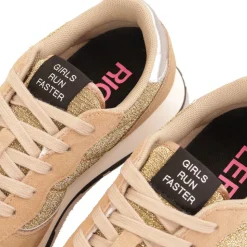 Scarpe Bambina Sun68 Sneakers Girl's Ally Glitter Textile Teen Colore Oro - Z44404T