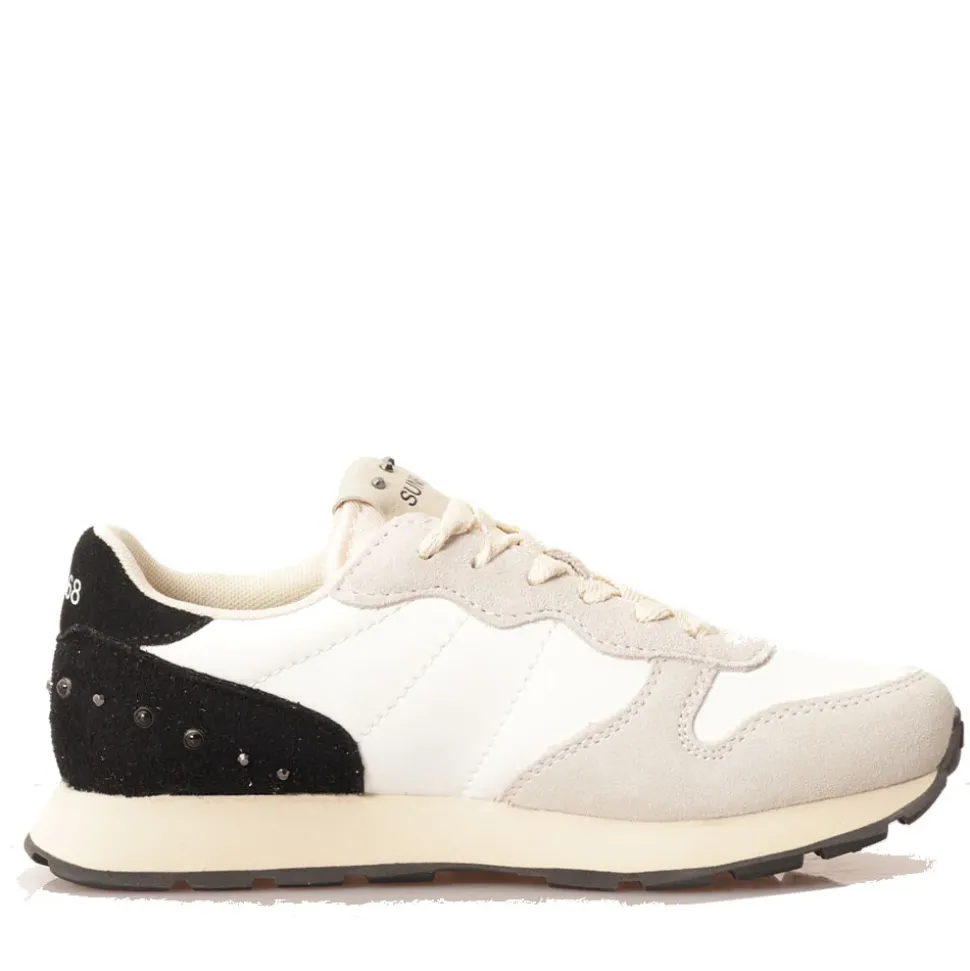 Scarpe Bambina Sun68 Sneakers Girl's Ally Studs Teen Bianco Panna - Z44406T