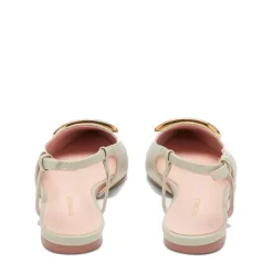 Scarpe Donna COCCINELLE Slingback in Pelle Celadon Green con Tacco Basso