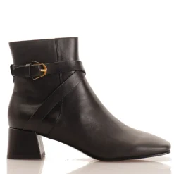 Scarpe Donna COCCINELLE Stivaletti con Tacco Basso Largo in Pelle Nera