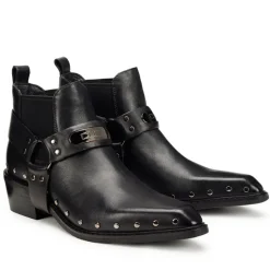 Scarpe Donna CULT Dolores Stivali Texani Bassi in Pelle Nera