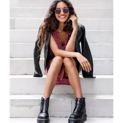 Scarpe Donna DR. MARTENS Stivali Platform linea Sinclair in Pelle Nera