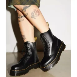 Scarpe Donna DR. MARTENS Stivali Platform linea Jadon in Pelle Nera