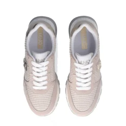 Scarpe Donna LIU JO Amazing 25 Sneakers Platform in Suede e Mesh Sand e Light Gold