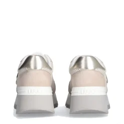 Scarpe Donna LIU JO Amazing 25 Sneakers Platform in Suede e Mesh Sand e Light Gold