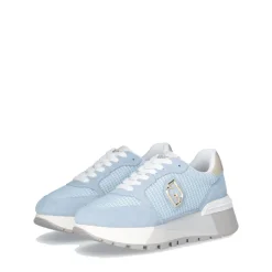 Scarpe Donna LIU JO Amazing 25 Sneakers Platform in Suede e Mesh Azzurro
