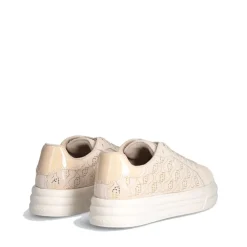 Scarpe Donna LIU JO Cleo 12 Sneakers in Suede Beige con Logo Monogram in Paillettes