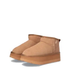 Scarpe Donna LIU JO Jane 01 Stivaletti Platform Imbottiti in Suede color Cognac