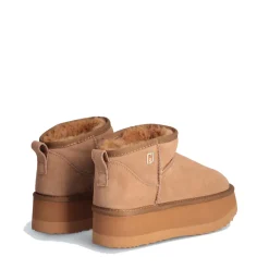 Scarpe Donna LIU JO Jane 01 Stivaletti Platform Imbottiti in Suede color Cognac