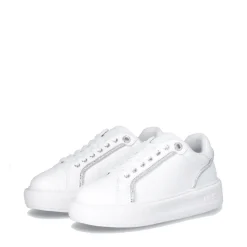 Scarpe Donna LIU JO Kylie 31 Sneakers Platform in Pelle Bianca con Profili in Strass