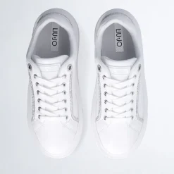 Scarpe Donna LIU JO Kylie 31 Sneakers Platform in Pelle Bianca con Profili in Strass