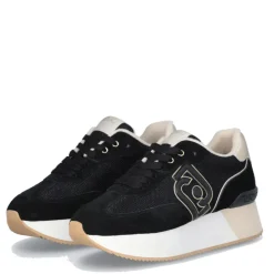 Scarpe Donna LIU JO Sneakers Dreamy 02 in Suede e Brighty Mesh Black e Light Gold