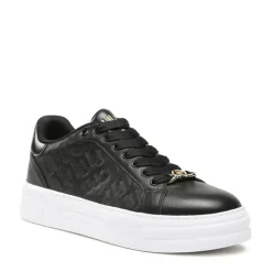 Scarpe Donna LIU JO Sneakers Cleo 20 in Pelle Nera con Logo Embossed