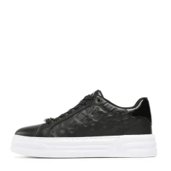 Scarpe Donna LIU JO Sneakers Cleo 20 in Pelle Nera con Logo Embossed