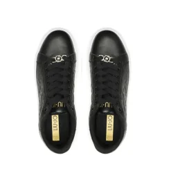 Scarpe Donna LIU JO Sneakers Cleo 20 in Pelle Nera con Logo Embossed