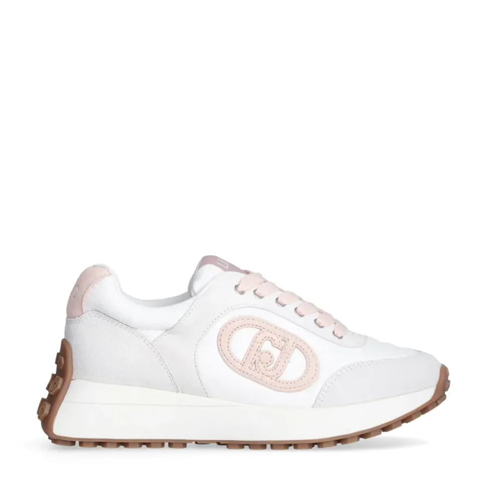 Scarpe Donna LIU JO Sneakers Running Lolo 17 in Suede e Nylon White e Pink