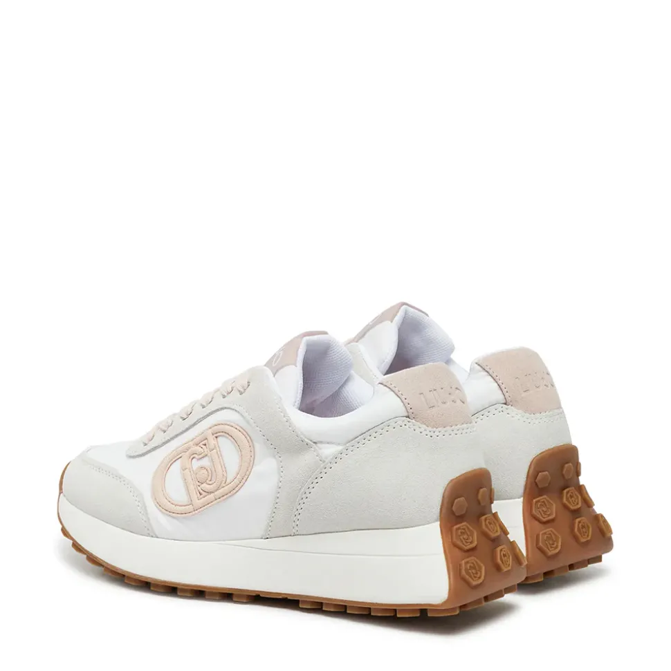 Scarpe Donna LIU JO Sneakers Running Lolo 17 in Suede e Nylon White e Pink