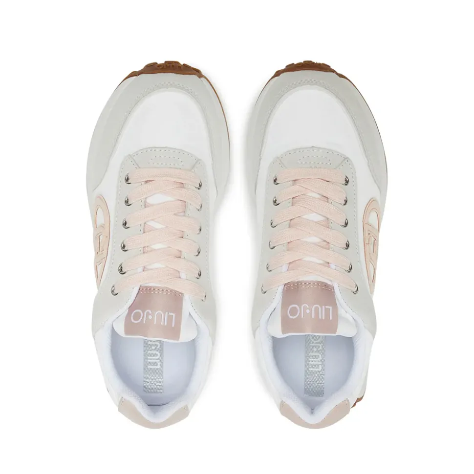 Scarpe Donna LIU JO Sneakers Running Lolo 17 in Suede e Nylon White e Pink