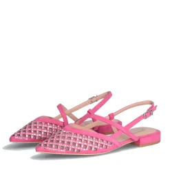 Scarpe Donna LIU JO Viola 08 Slingback in Suede Rosa con Strass