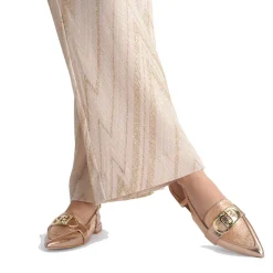 Scarpe Donna LIU JO Viola 09 Slingback Metallizzata con Logo color Oro Rosa