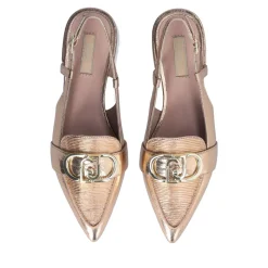 Scarpe Donna LIU JO Viola 09 Slingback Metallizzata con Logo color Oro Rosa