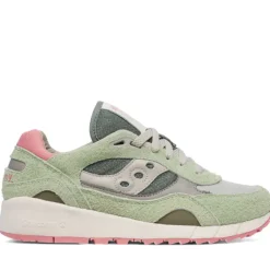 Scarpe Donna Saucony Sneakers Shadow 6000 in Pelle e Tessuto Colore Green - Ivory