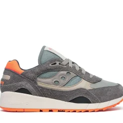 Scarpe Donna Saucony Sneakers Shadow 6000 in Pelle e Tessuto Colore Grey - Agave