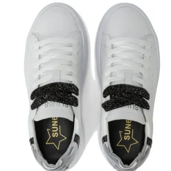 Scarpe Donna Sun68 Sneakers Grace Leather Colore Bianco - Argento - Z44225