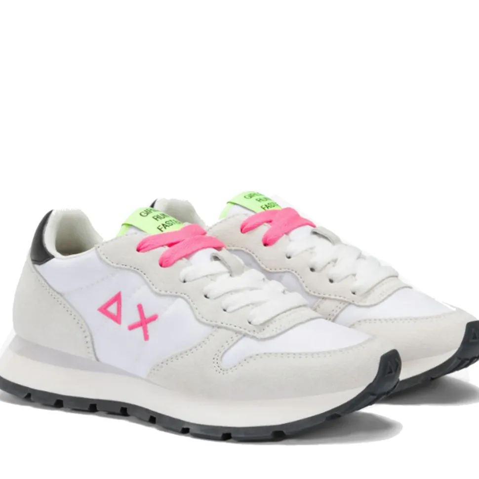 Scarpe Donna Sun68 Sneakers Ally Solid Nylon Colore Bianco - Fuxia - Z35201