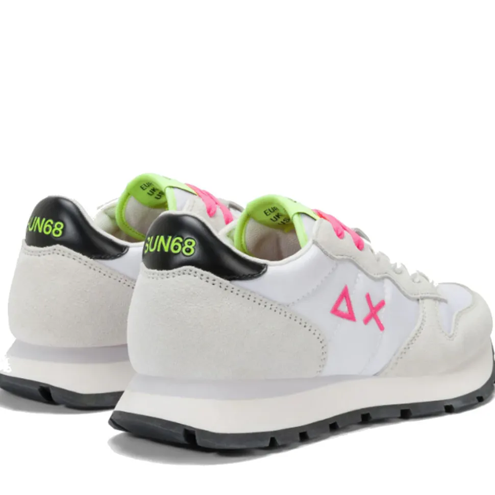 Scarpe Donna Sun68 Sneakers Ally Solid Nylon Colore Bianco - Fuxia - Z35201