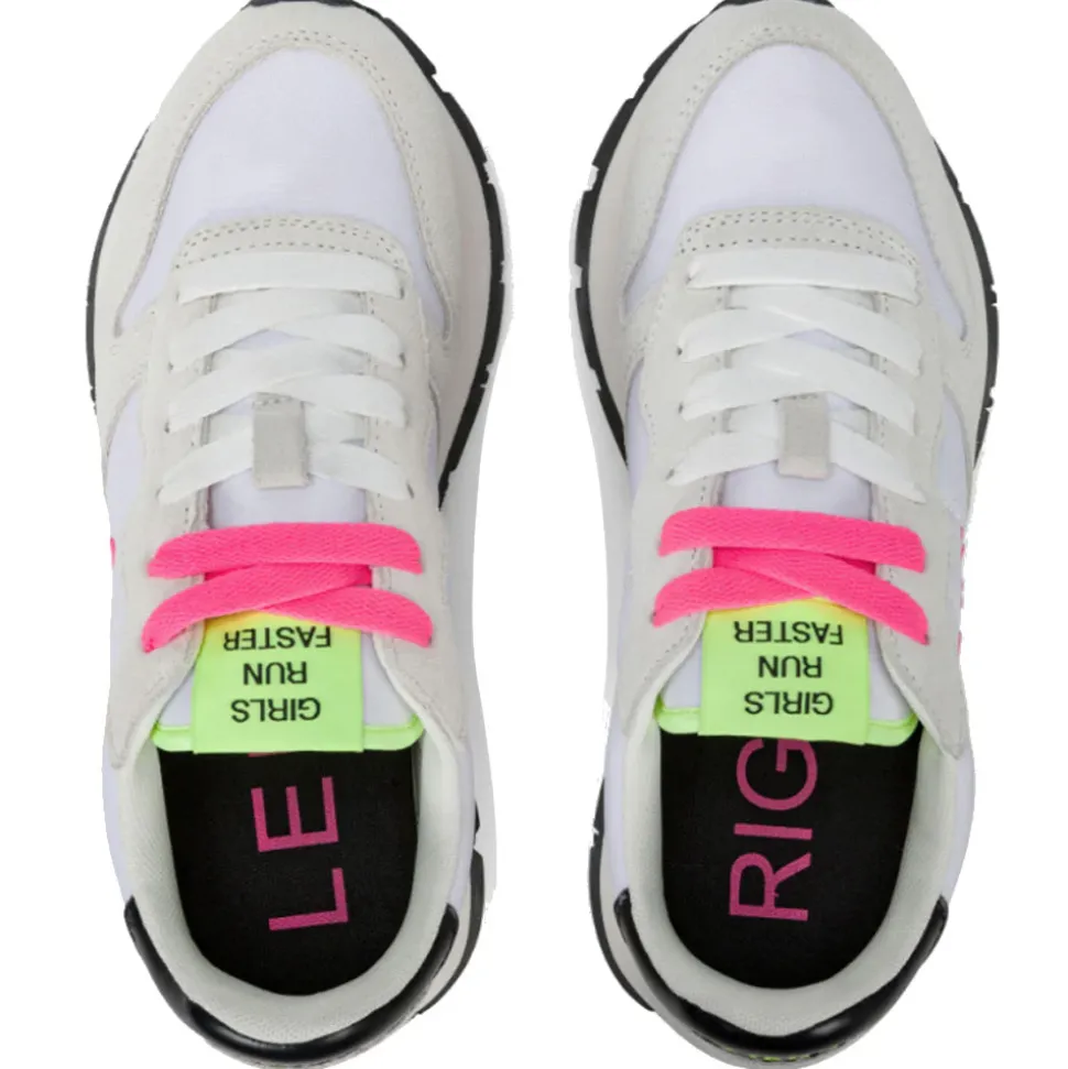Scarpe Donna Sun68 Sneakers Ally Solid Nylon Colore Bianco - Fuxia - Z35201