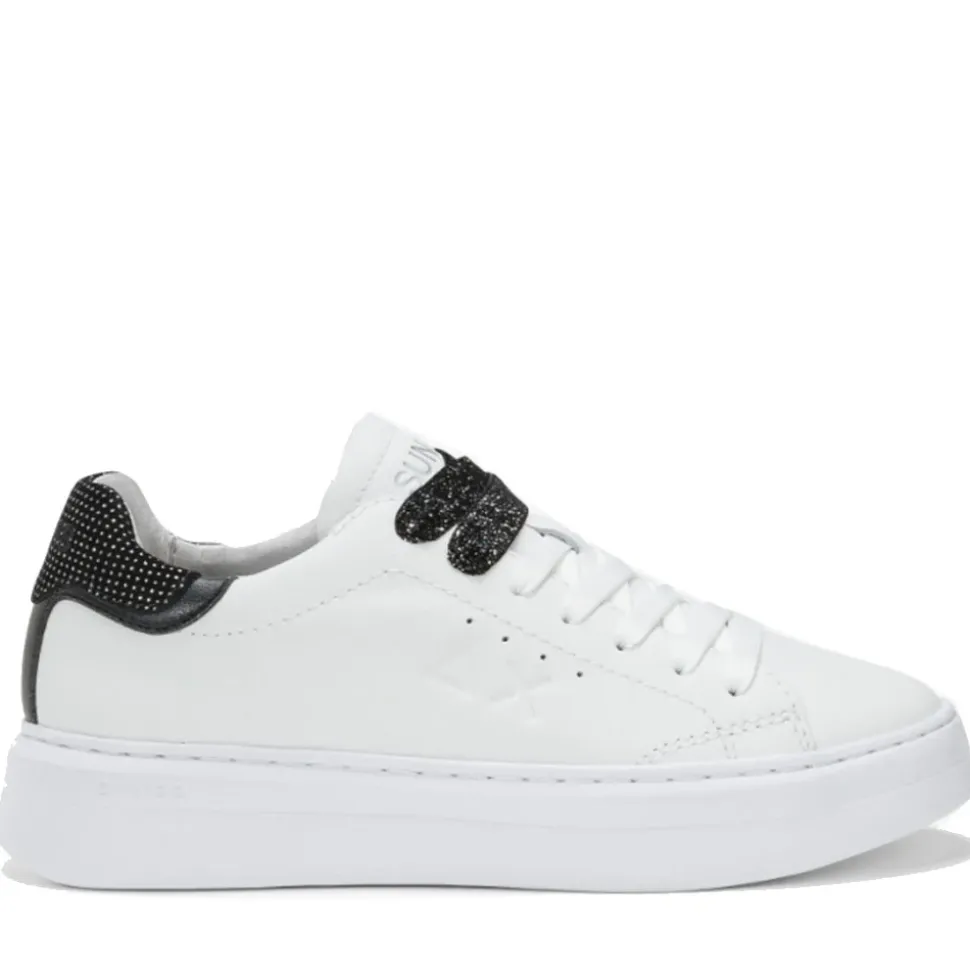 Scarpe Donna Sun68 Sneakers Grace Leather Colore Bianco - Nero - Z44225