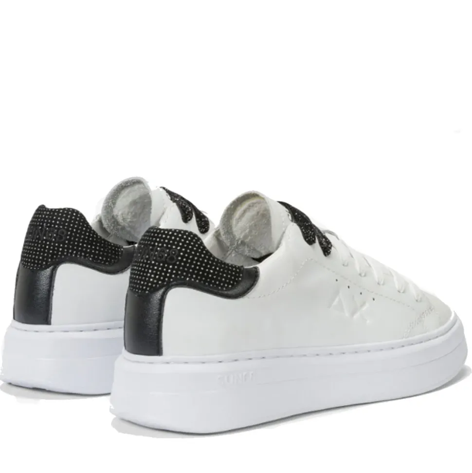 Scarpe Donna Sun68 Sneakers Grace Leather Colore Bianco - Nero - Z44225